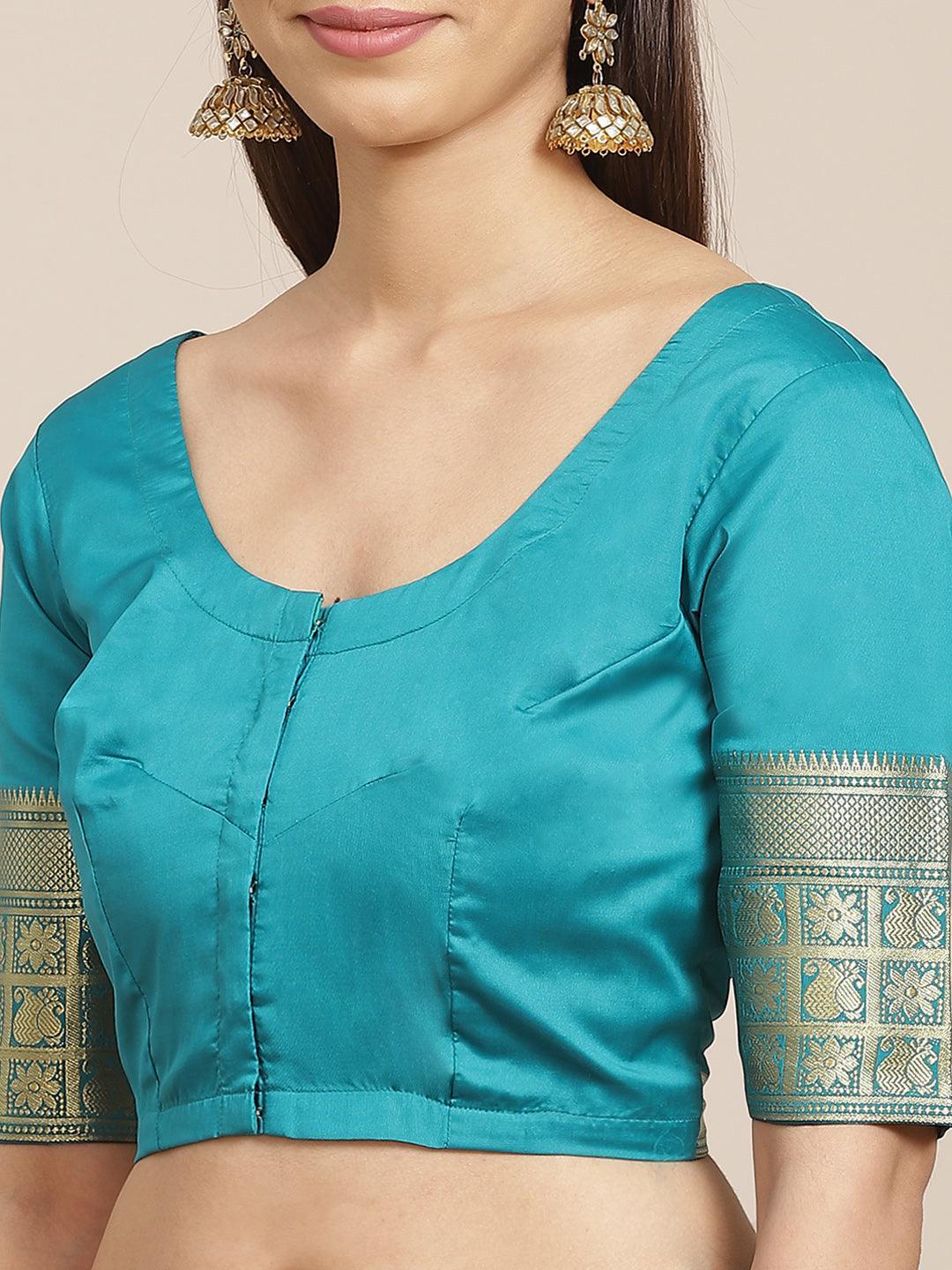 Pink Woven Design Brocade Saree - ShopLibas