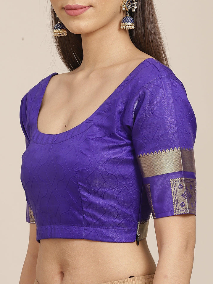 Red Woven Design Brocade Saree