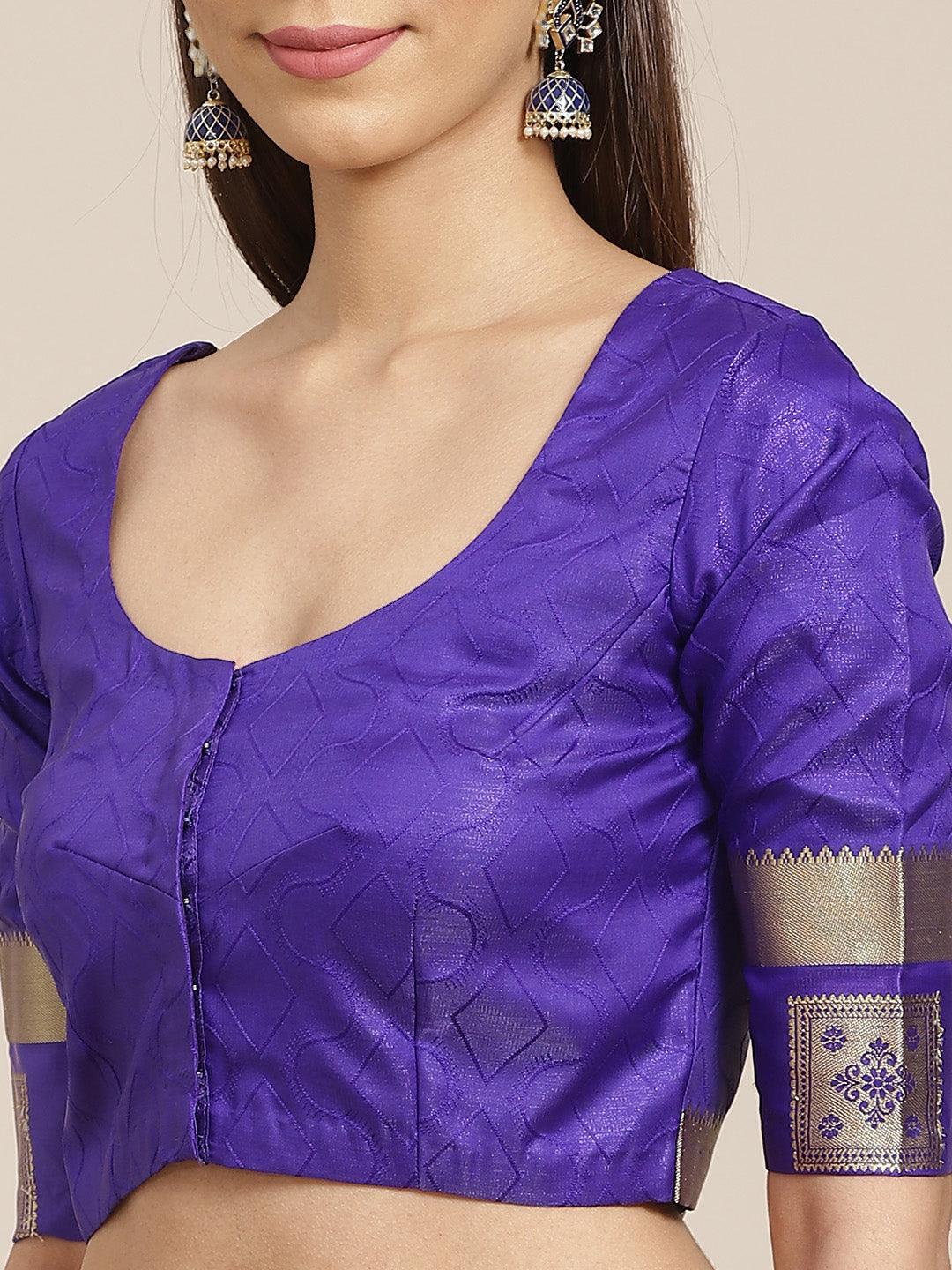 Pink Woven Design Brocade Saree - ShopLibas