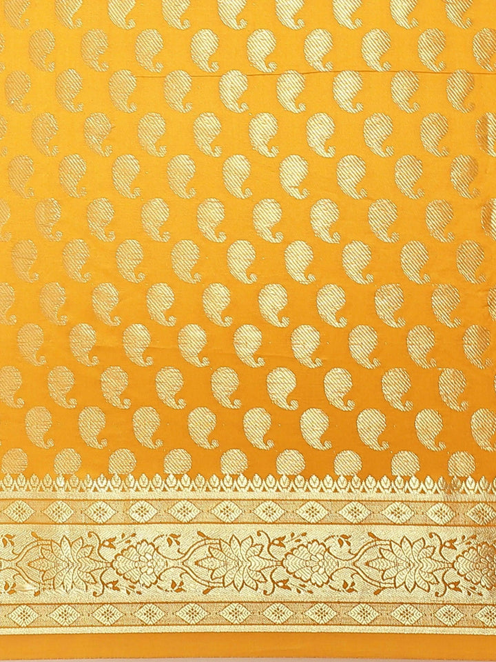 Yellow Woven Design Brocade Saree