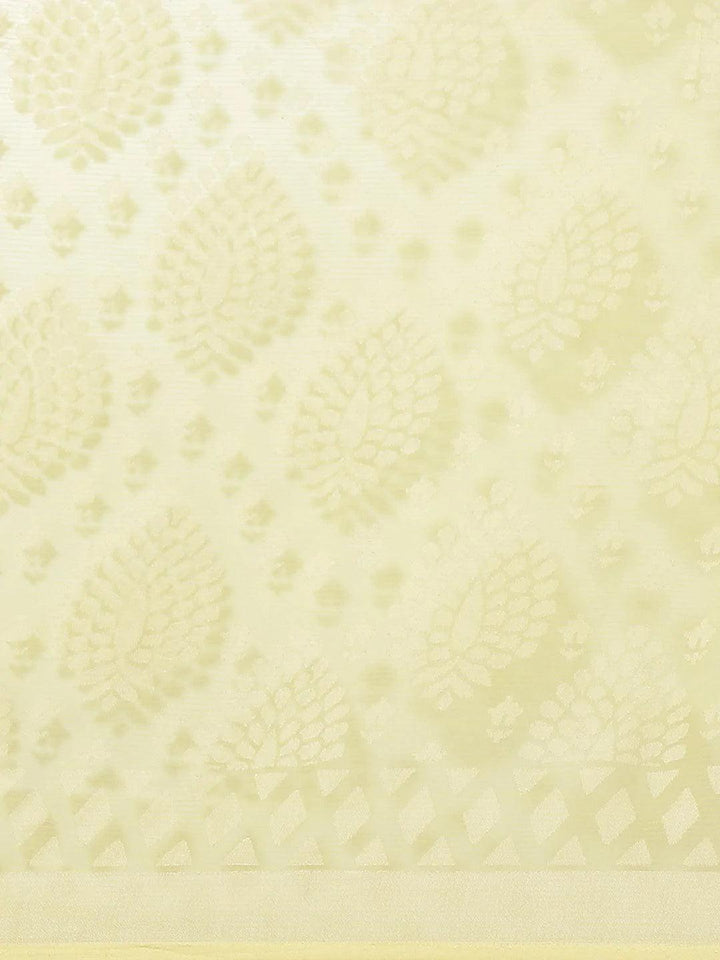 Yellow Woven Design Tissue Saree