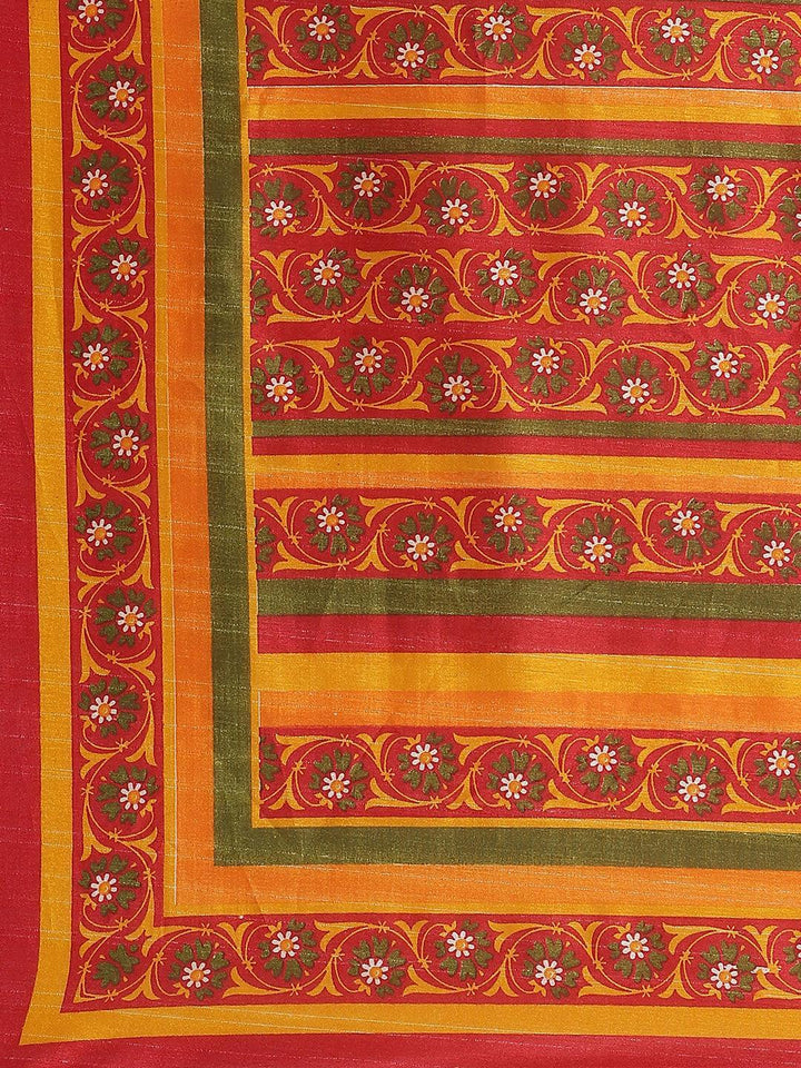 Multicoloured Printed Cotton Saree