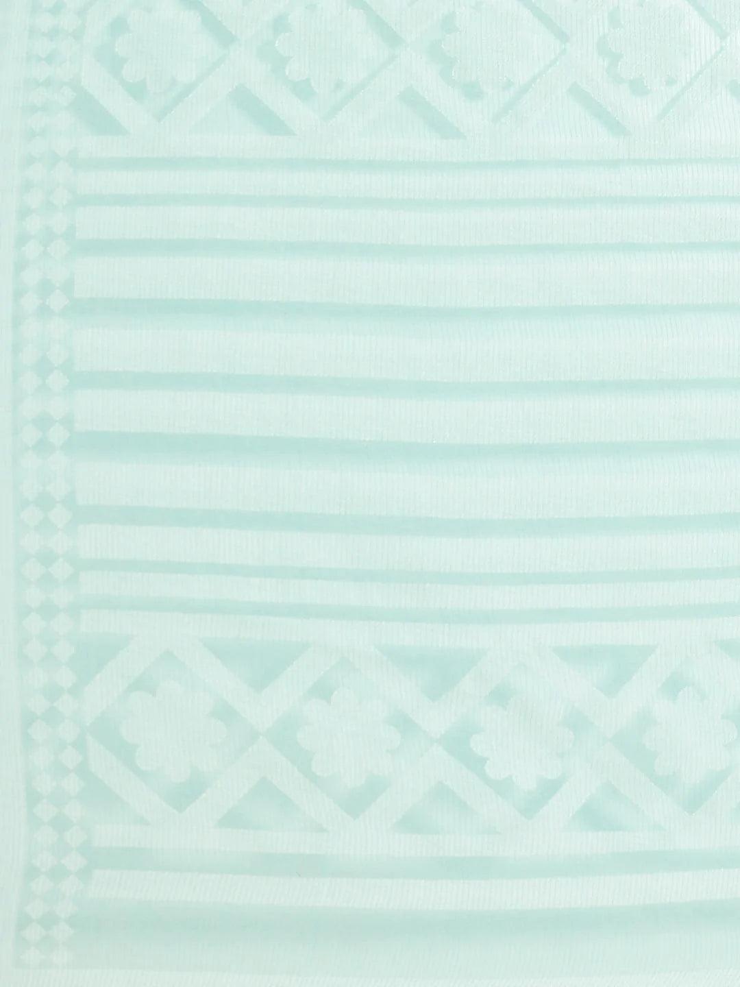 Blue Printed Chiffon Saree - ShopLibas