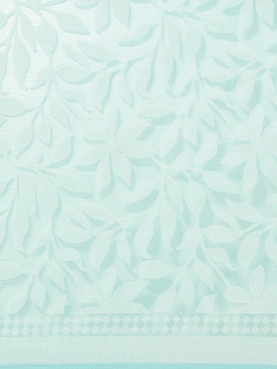 Blue Printed Chiffon Saree - ShopLibas