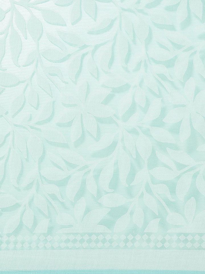 Blue Printed Chiffon Saree