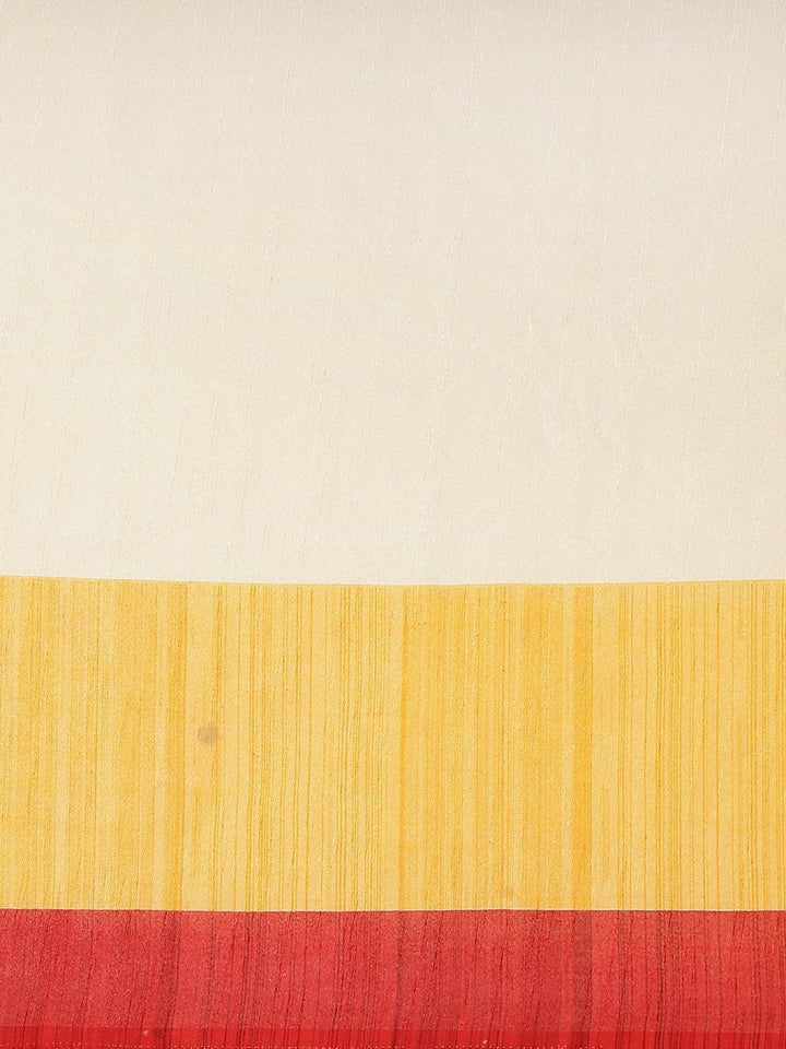 Multicoloured Striped Linen Saree