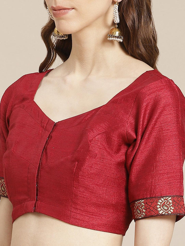 Maroon Printed Chiffon Saree