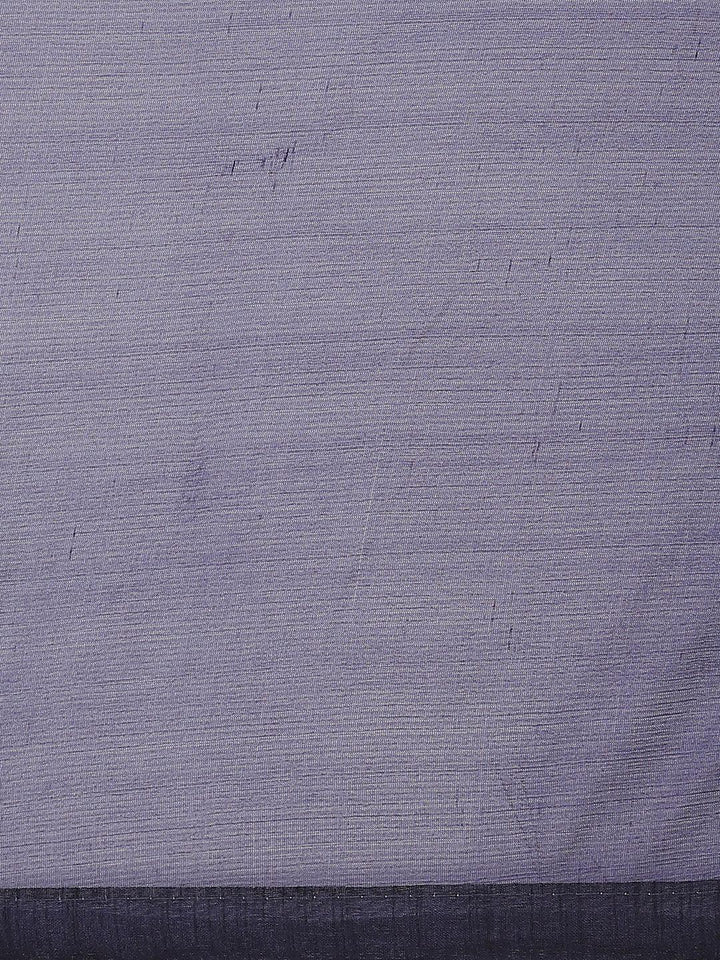 Navy Blue Solid Chiffon Saree