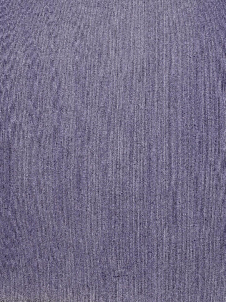 Navy Blue Solid Chiffon Saree