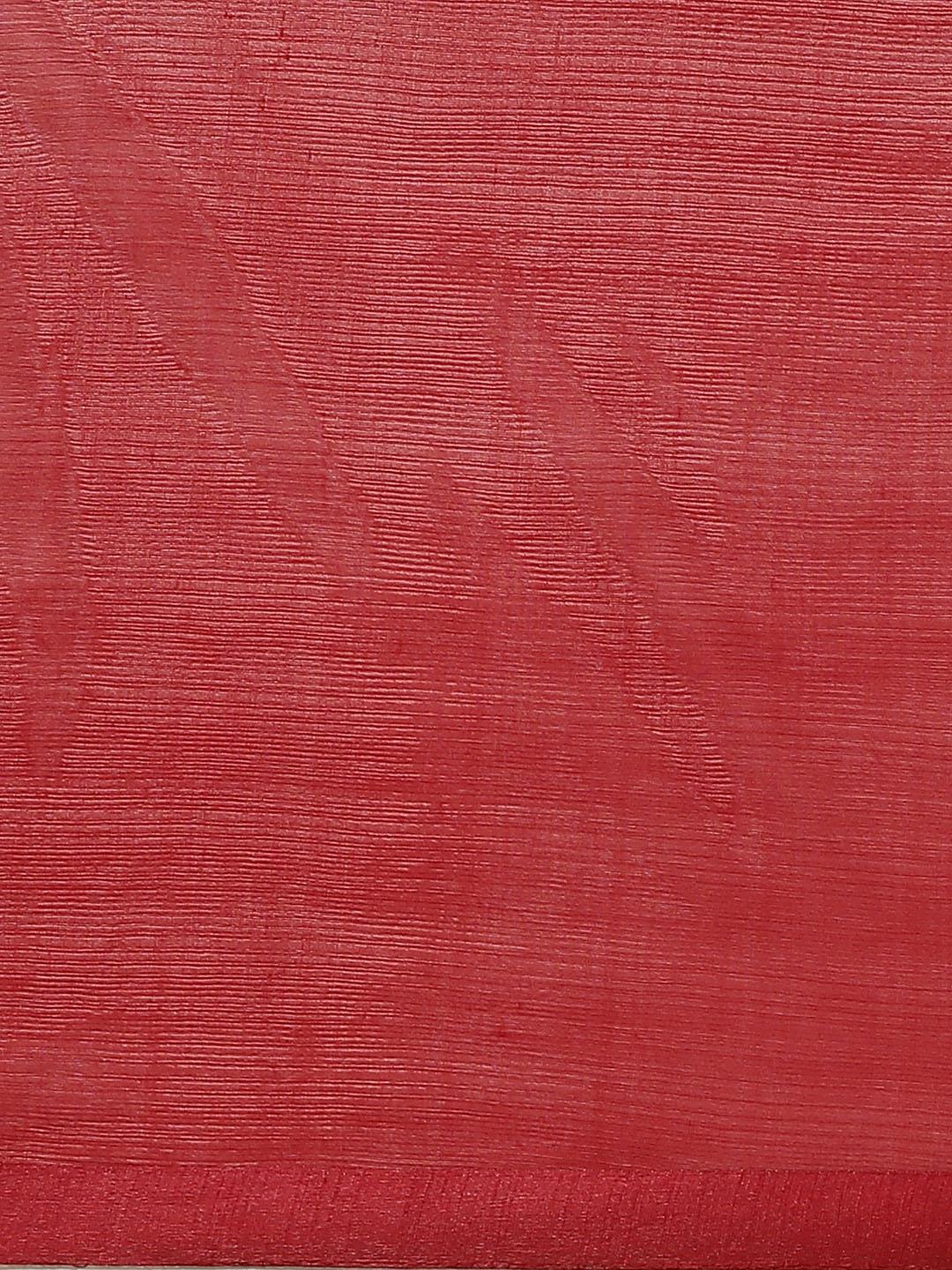 Maroon Solid Polyester Saree - ShopLibas