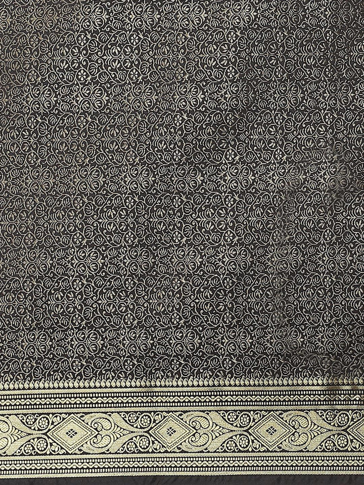 Black Woven Design Brocade Saree