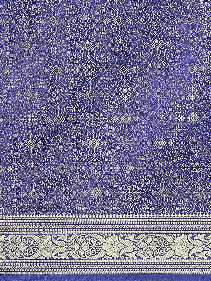 Blue Woven Design Brocade Saree