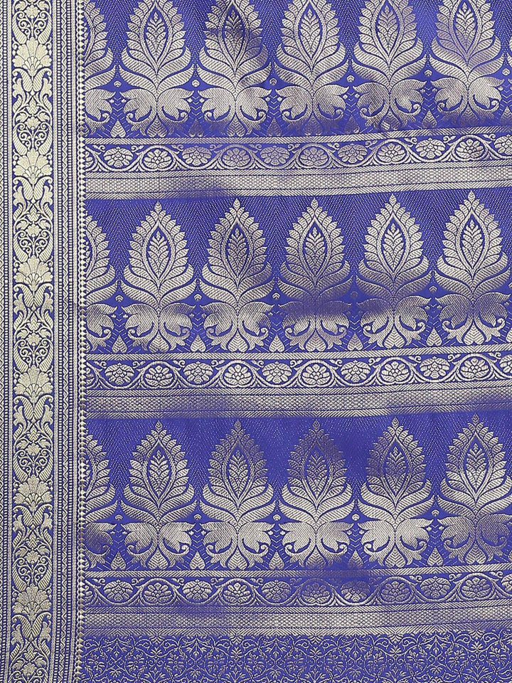 Blue Woven Design Brocade Saree