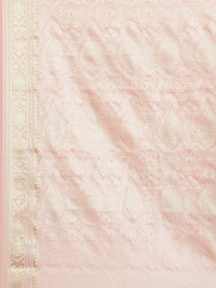 Peach Woven Design Brocade Saree