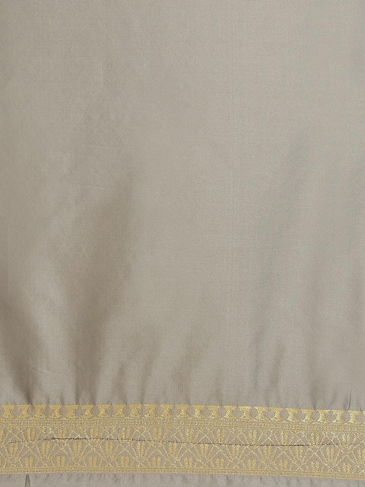 Grey Woven Design Brocade Saree