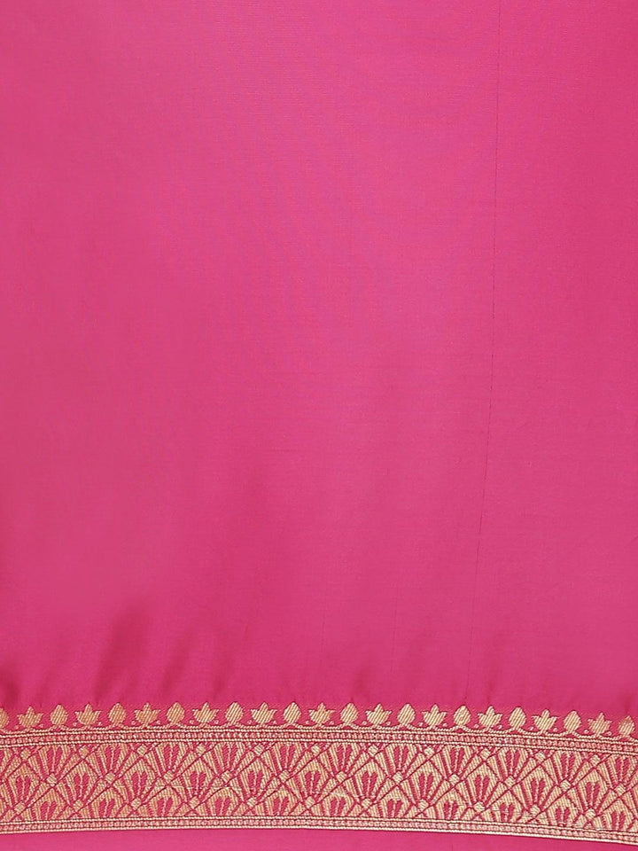 Pink Woven Design Brocade Saree