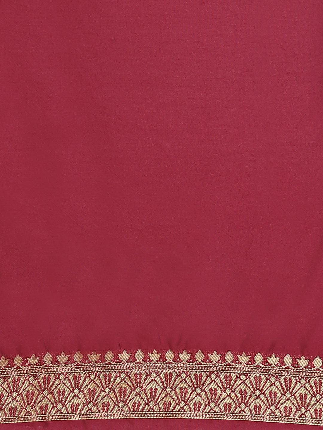 Purple Woven Design Brocade Saree - ShopLibas