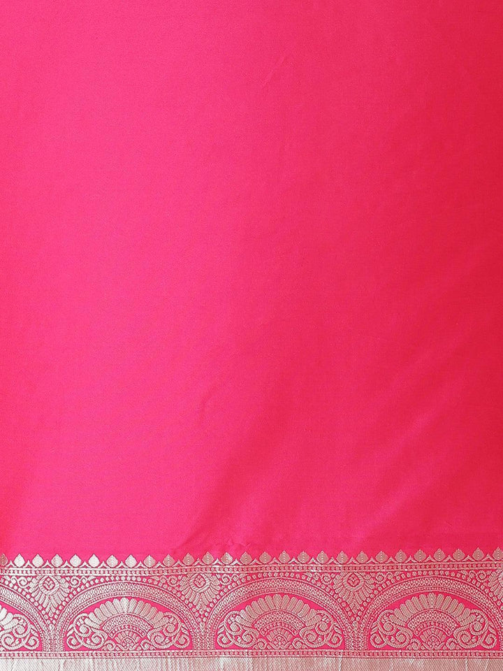 Magenta Woven Design Brocade Saree