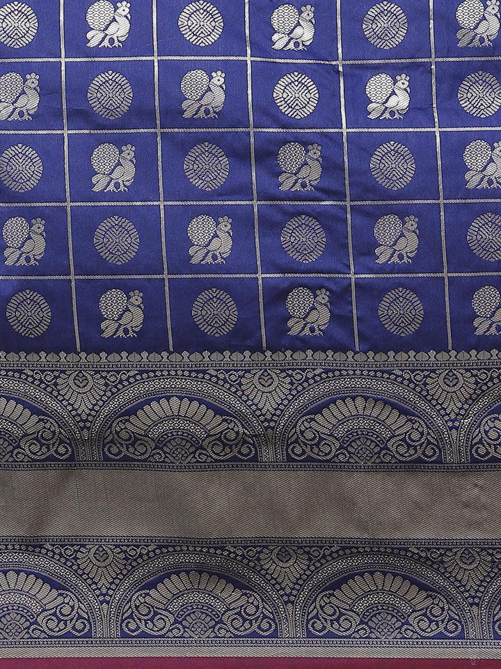 Blue Woven Design Brocade Saree