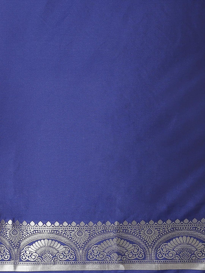 Blue Woven Design Brocade Saree