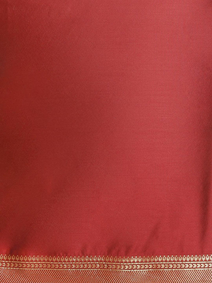 Maroon Woven Design Brocade Saree