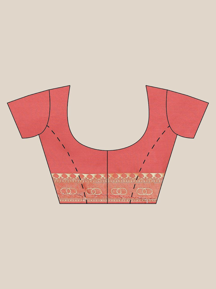 Orange Woven Design Brocade Saree