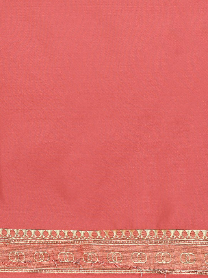 Orange Woven Design Brocade Saree