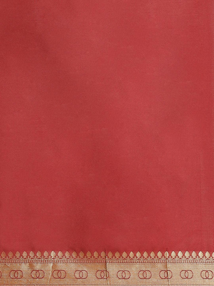 Maroon Woven Design Brocade Saree