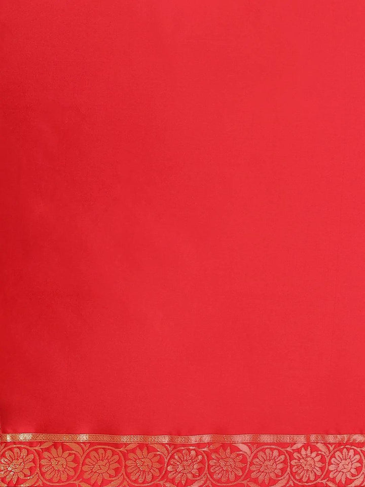 Red Woven Design Brocade Saree