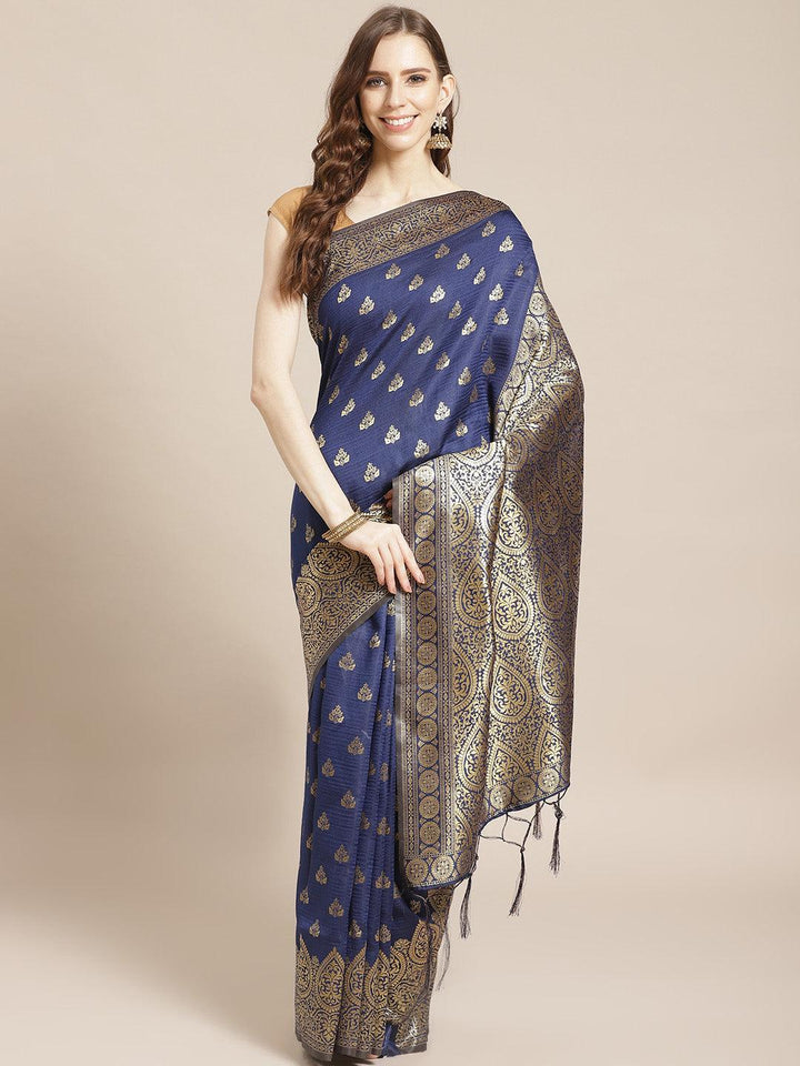 Blue Woven Design Brocade Saree