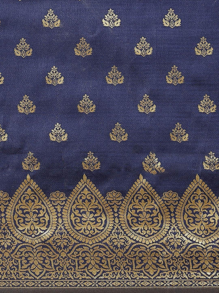 Blue Woven Design Brocade Saree