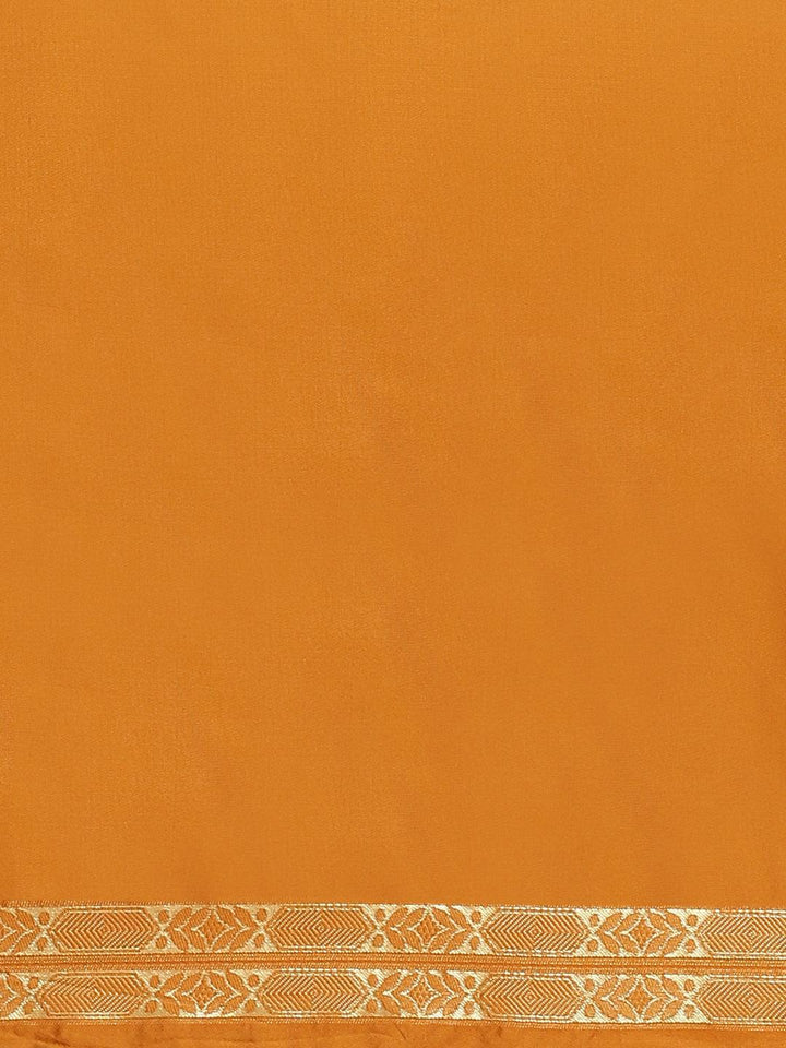 Mustard Woven Design Brocade Saree