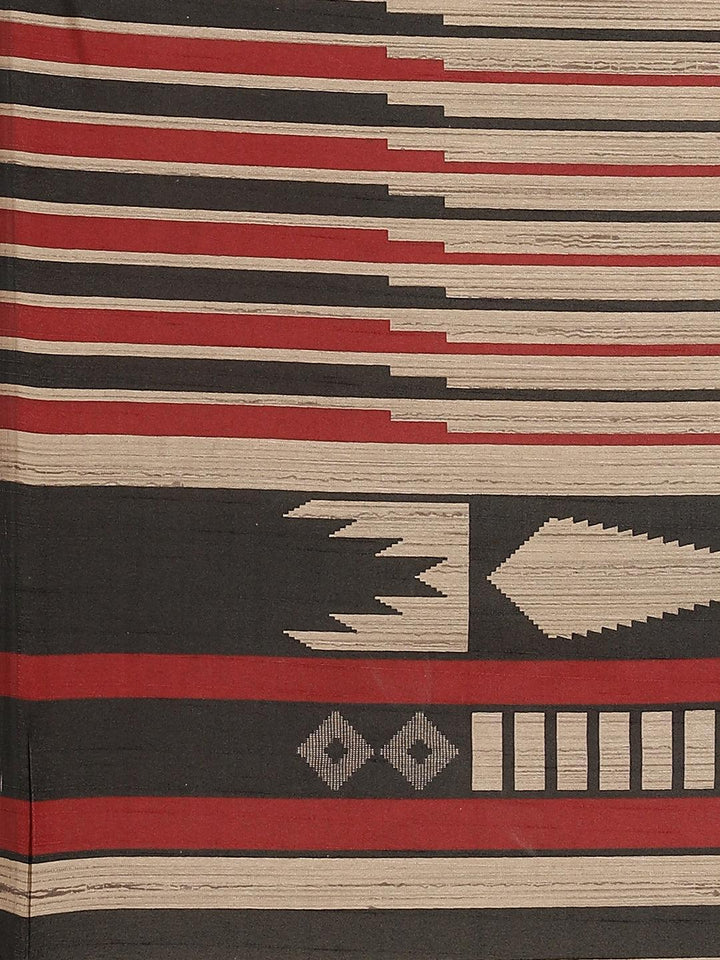 Beige Printed Cotton Silk Saree