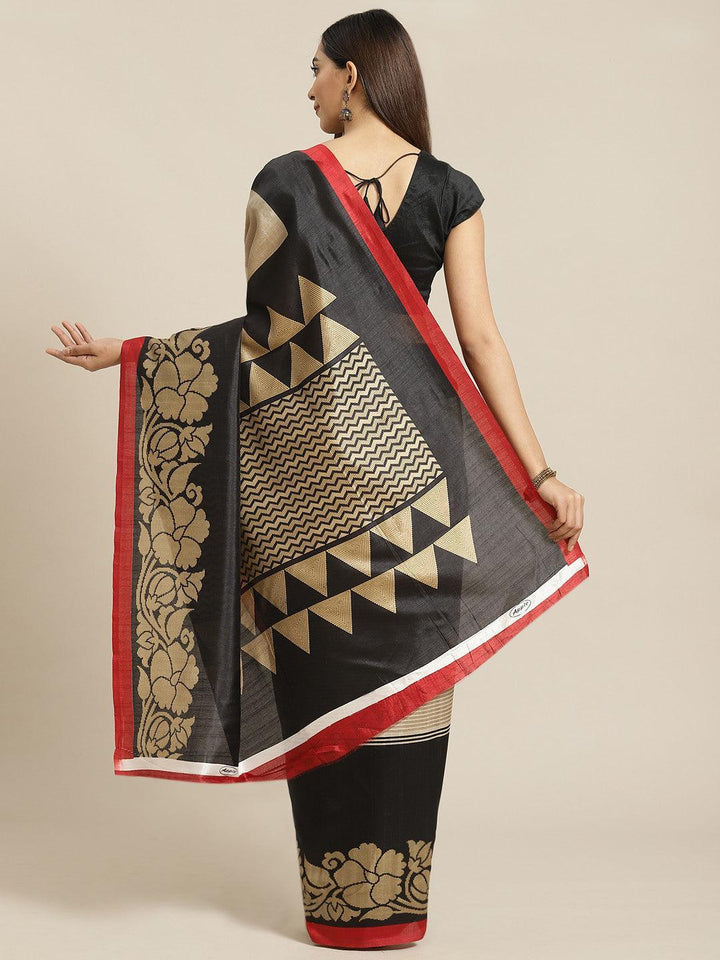 Multicoloured Printed Cotton Silk Saree