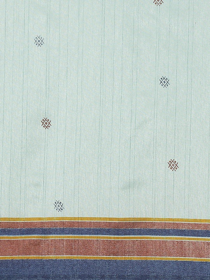 Blue Printed Cotton Silk Saree