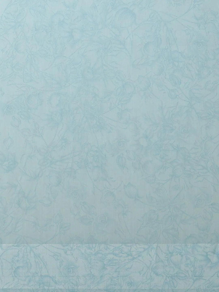 Blue Printed Satin Saree