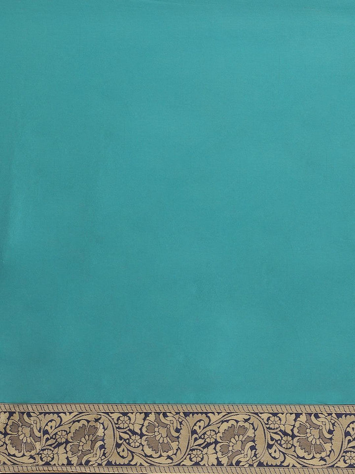 Blue Woven Design Silk Blend Saree