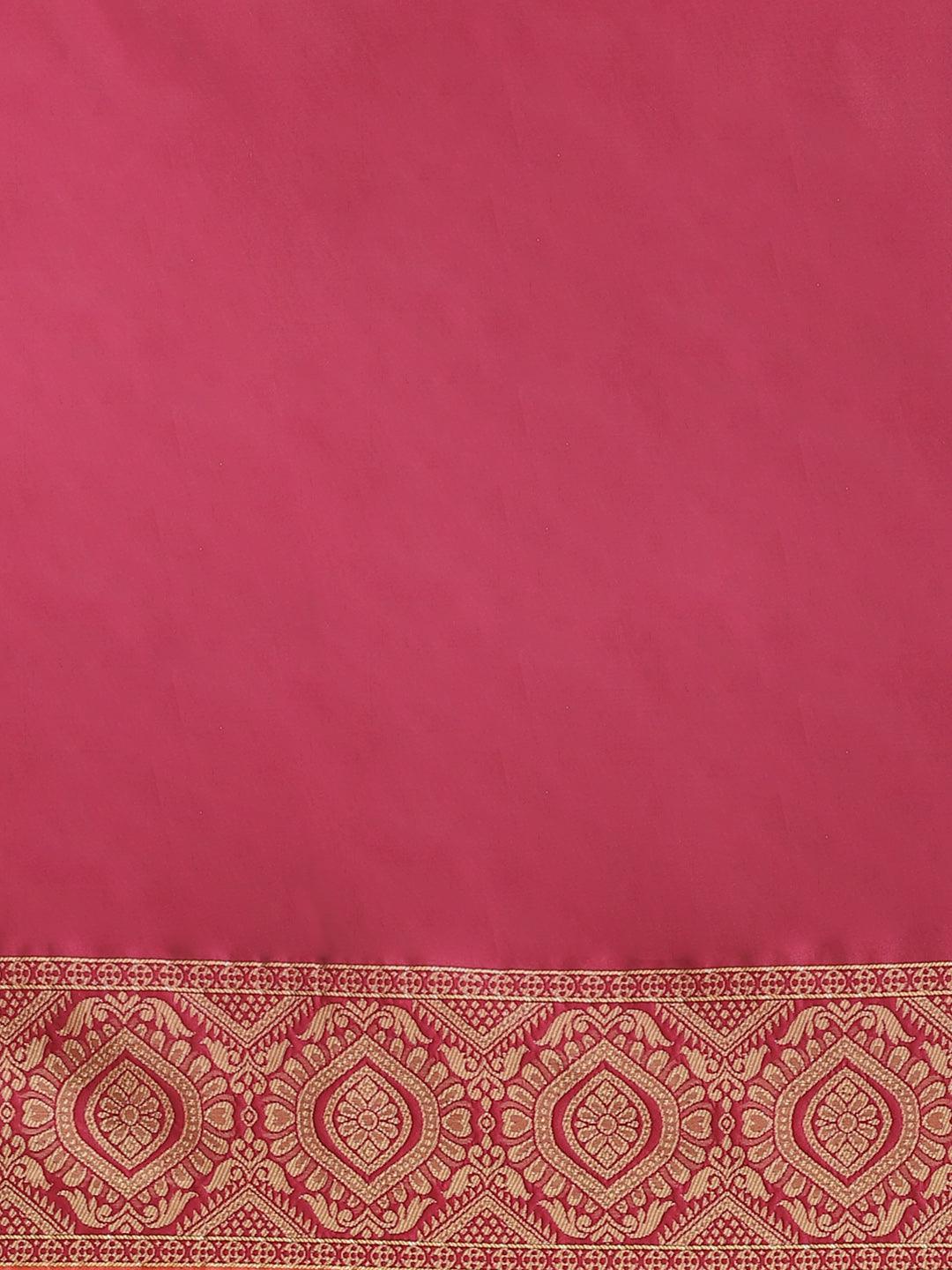 Purple Woven Design Silk Blend Saree - ShopLibas