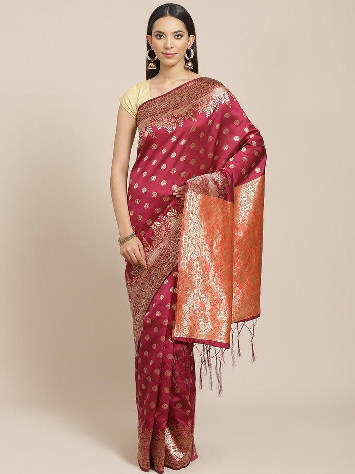 Purple Woven Design Brocade Saree