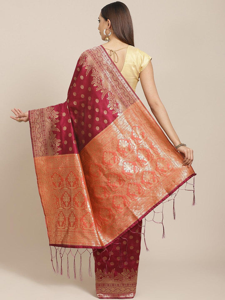 Purple Woven Design Brocade Saree