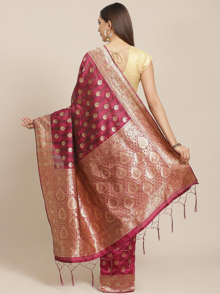 Purple Woven Design Brocade Saree