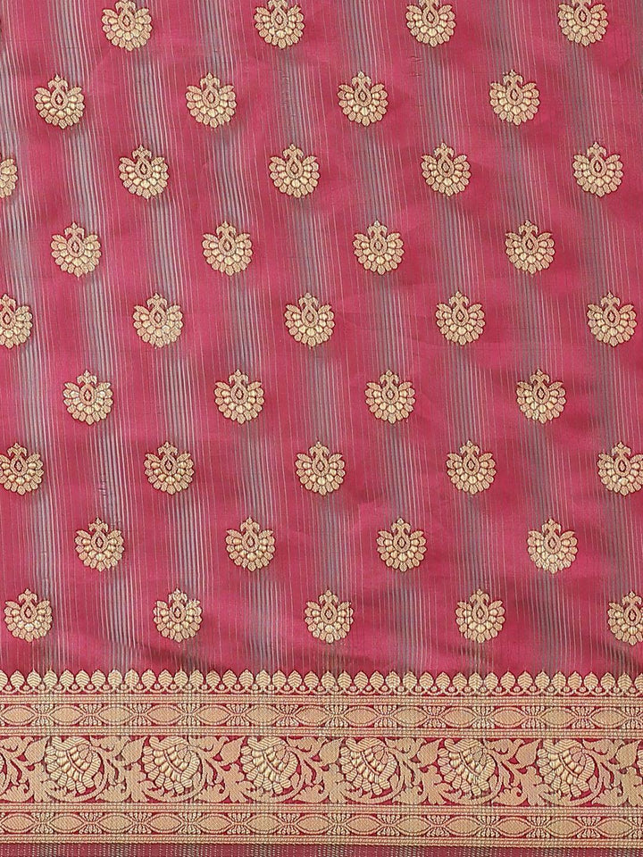 Purple Woven Design Brocade Saree