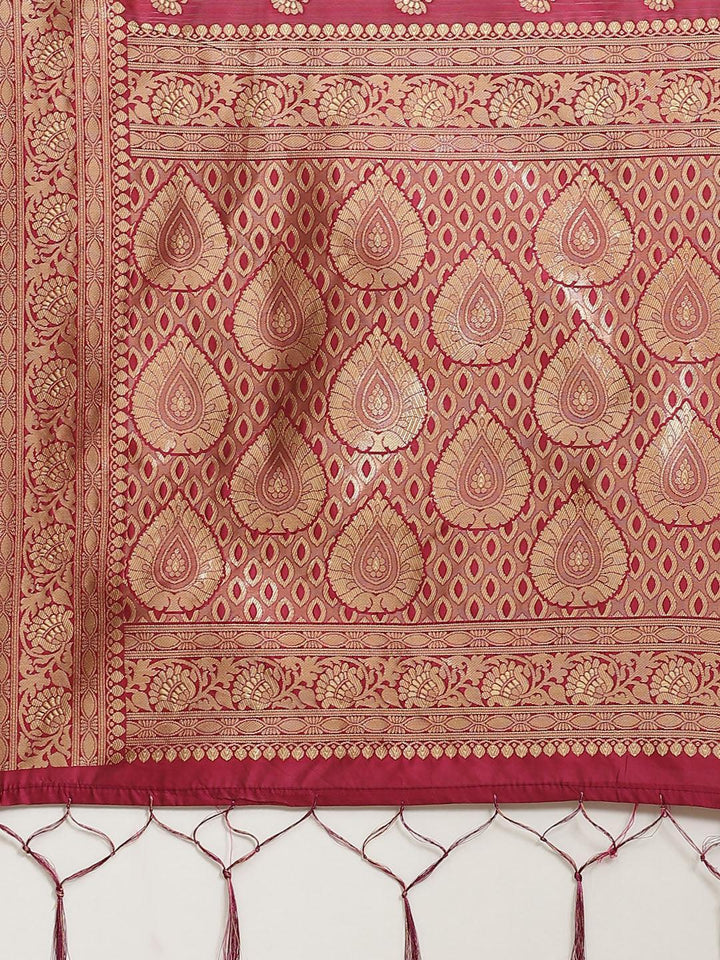 Purple Woven Design Brocade Saree