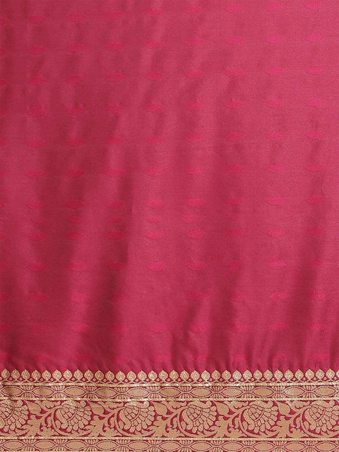 Purple Woven Design Brocade Saree - ShopLibas