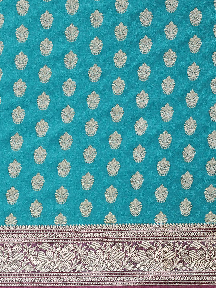 Green Woven Design Brocade Saree