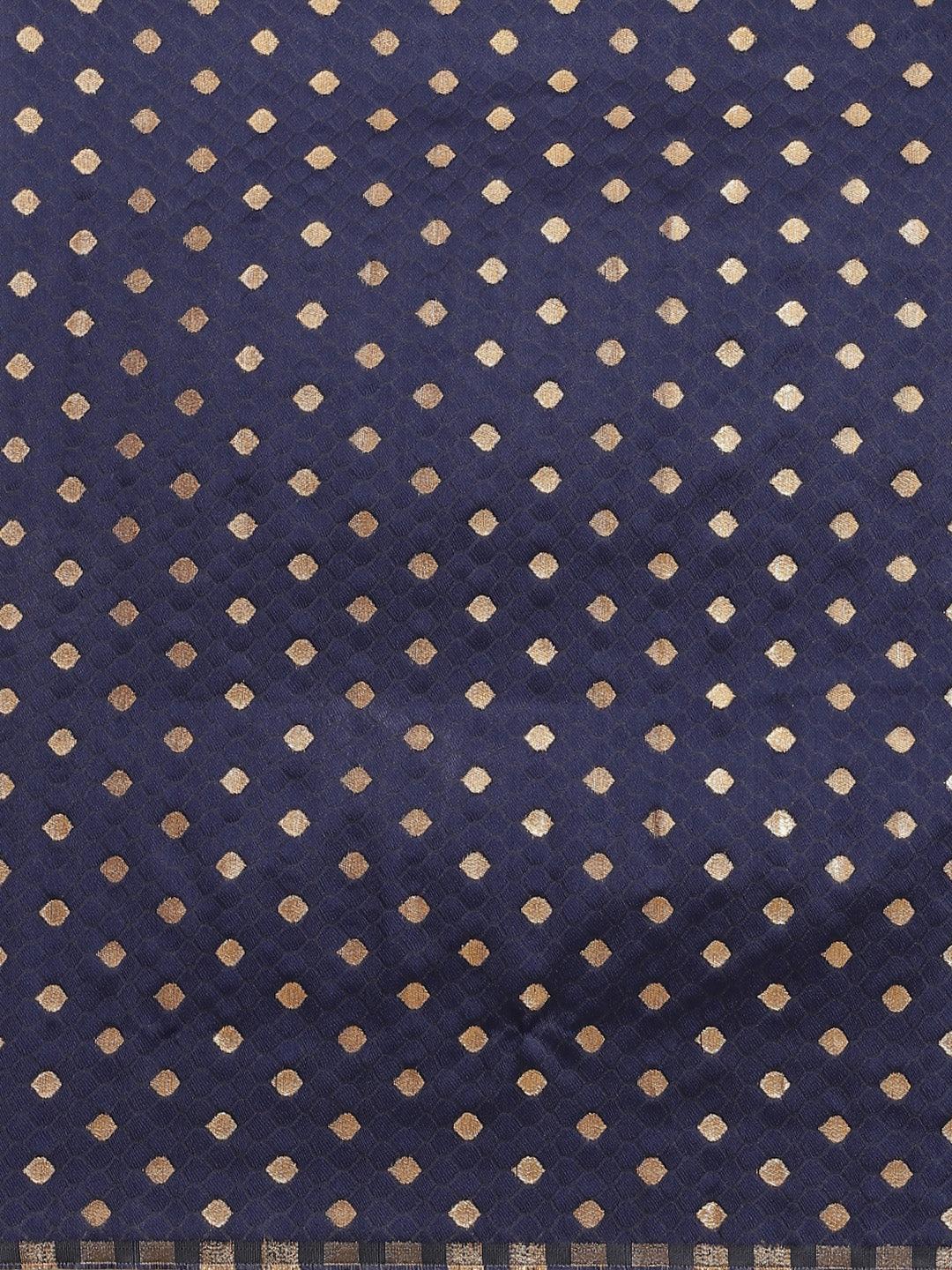 Blue Solid Chiffon Saree - ShopLibas