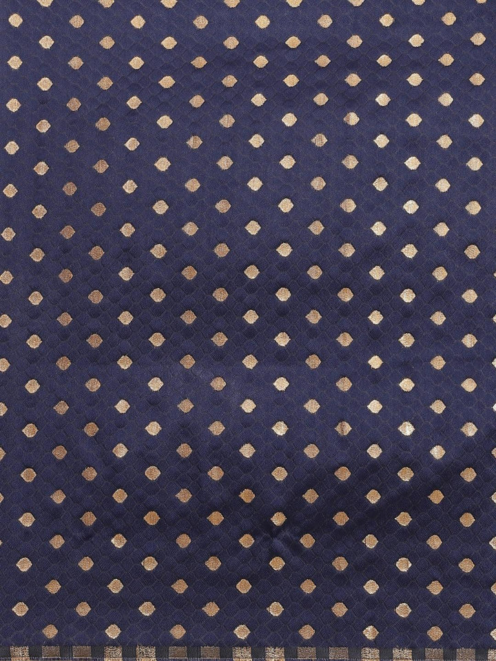 Blue Solid Chiffon Saree