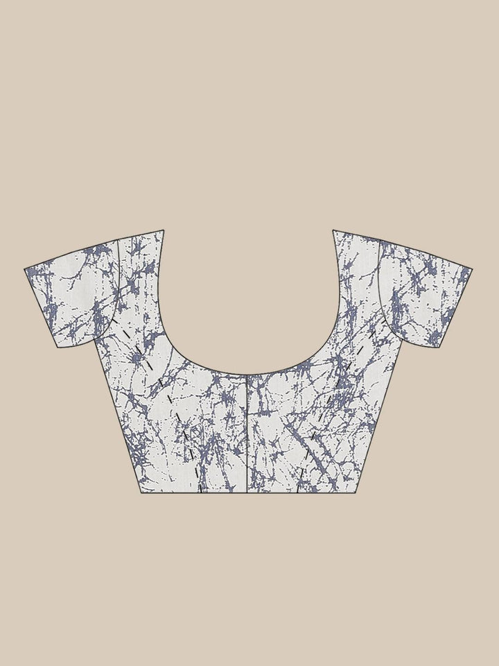 Blue Printed Cotton Saree