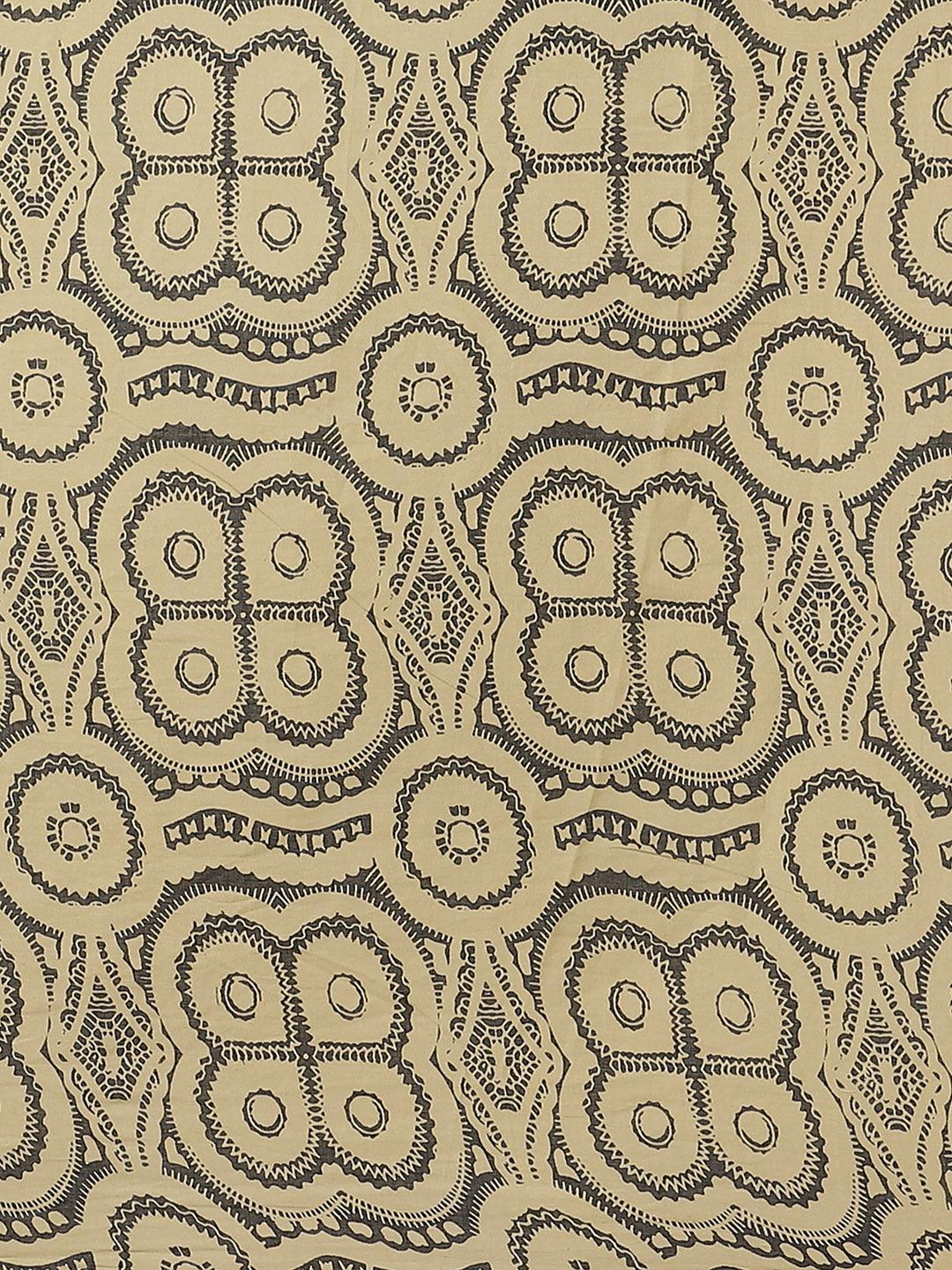 Blue Printed Cotton Saree - ShopLibas