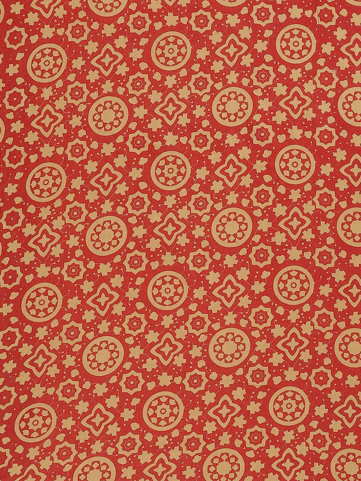 Red Printed Cotton Saree